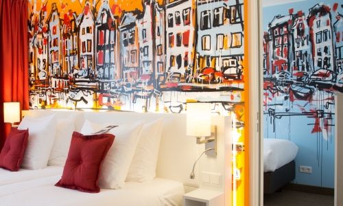4 pers. room, 2 rooms en suite Art Hotel Amsterdam